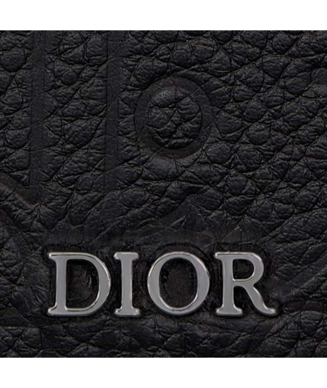 CHRISTIAN DIOR Черный кожаный кошелек, фото 5