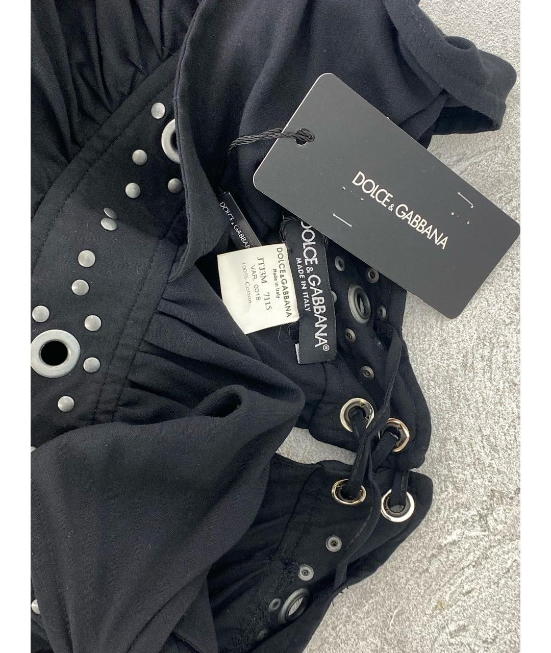DOLCE&GABBANA Черная хлопковая майка, фото 3