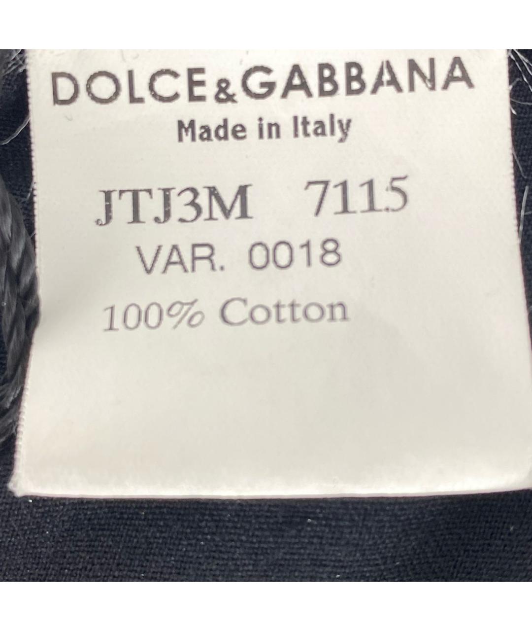 DOLCE&GABBANA Черная хлопковая майка, фото 7