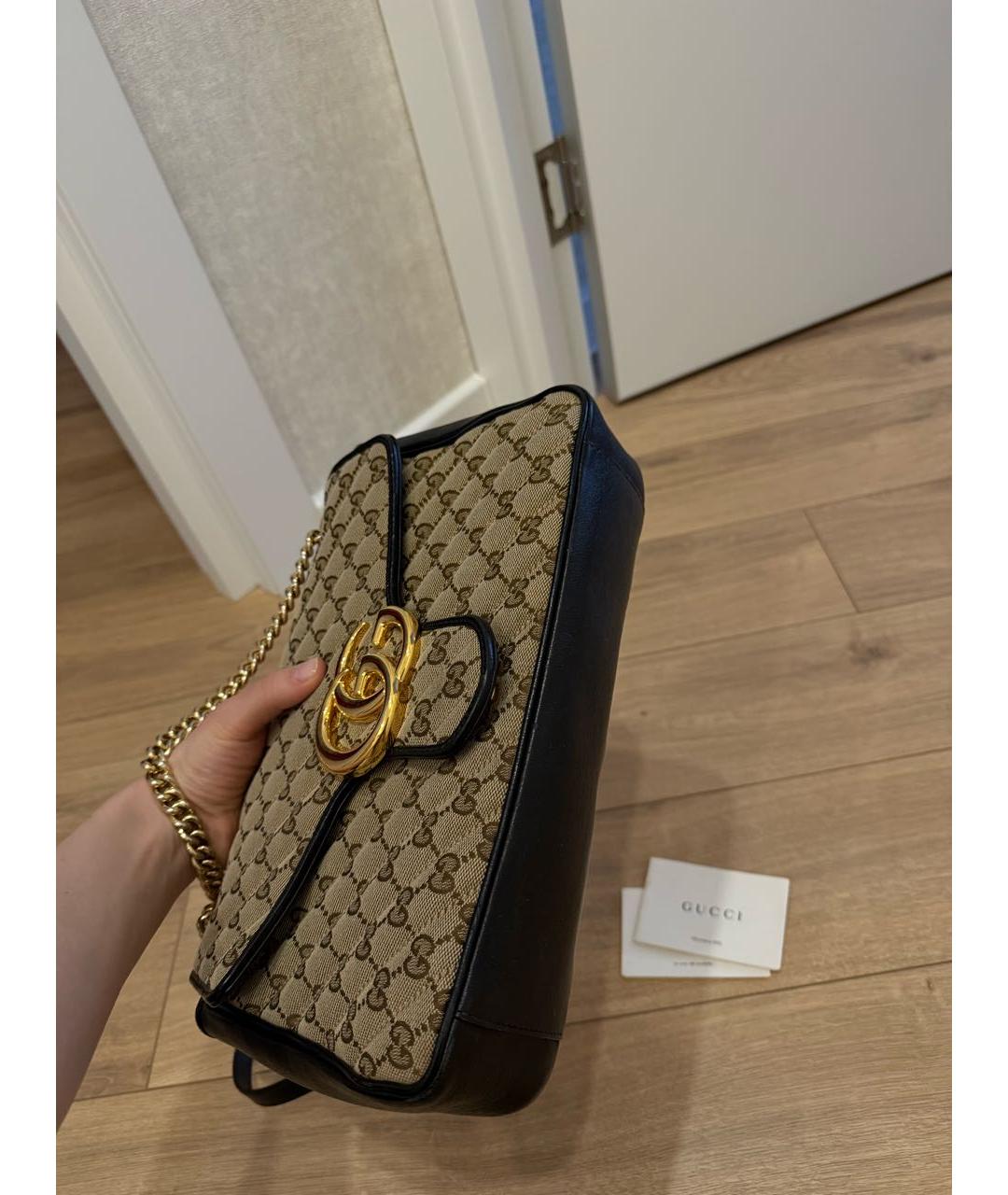 GUCCI Бежевая кожаная сумка через плечо, фото 7