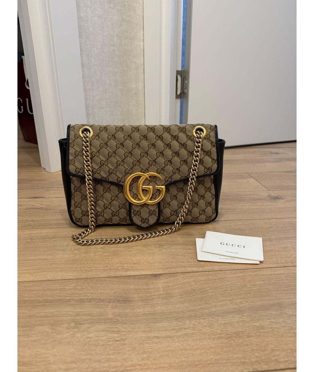GUCCI Бежевая кожаная сумка через плечо, фото 8