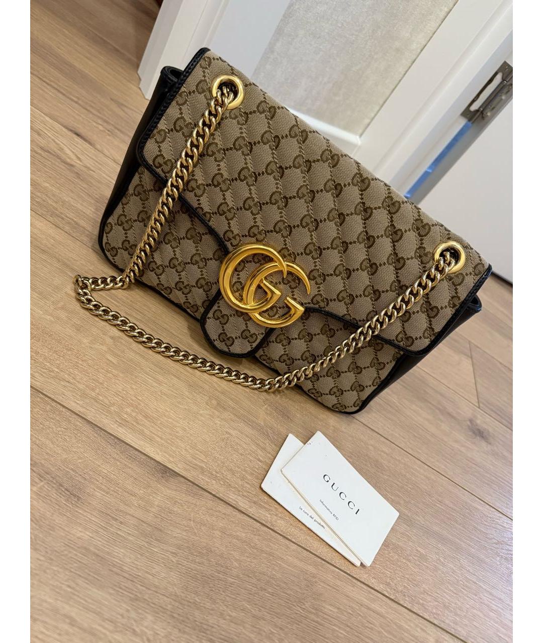 GUCCI Бежевая кожаная сумка через плечо, фото 2