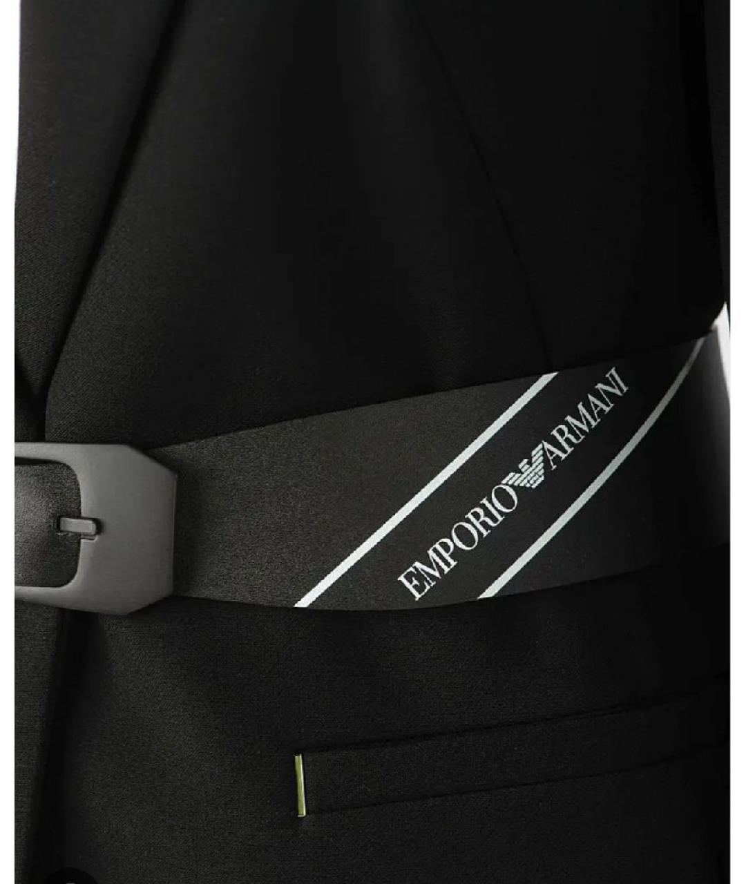 EMPORIO ARMANI Черный кожаный ремень, фото 3