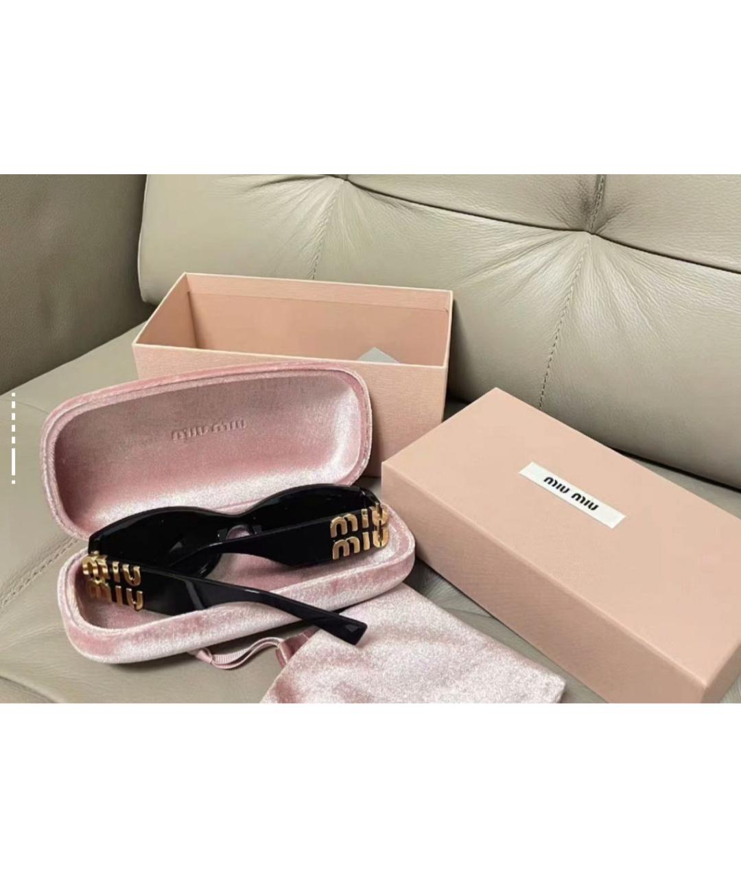 MIU MIU Черные пластиковые солнцезащитные очки, фото 5
