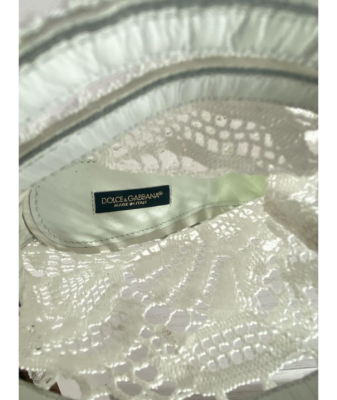DOLCE&GABBANA Белые текстильные босоножки, фото 6