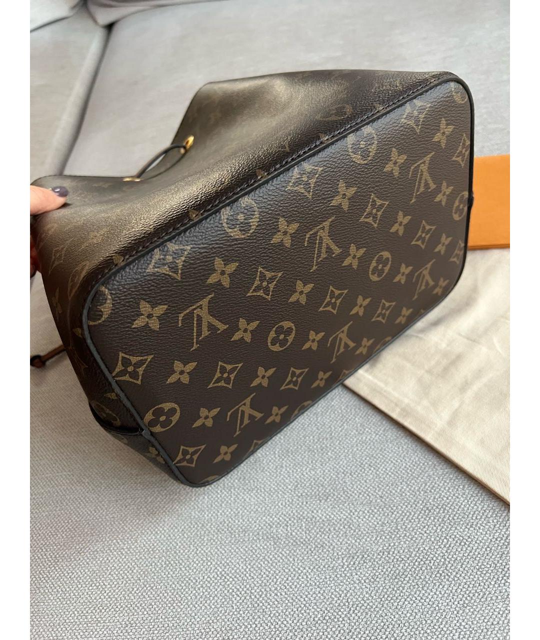 LOUIS VUITTON Коричневая кожаная сумка тоут, фото 6