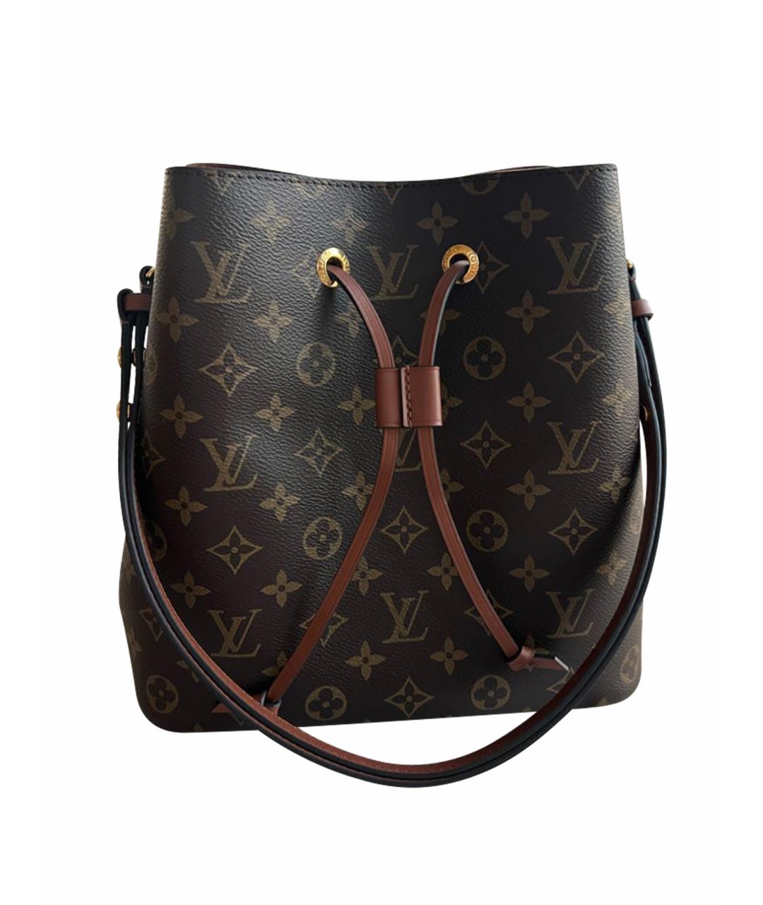 LOUIS VUITTON Коричневая кожаная сумка тоут, фото 1