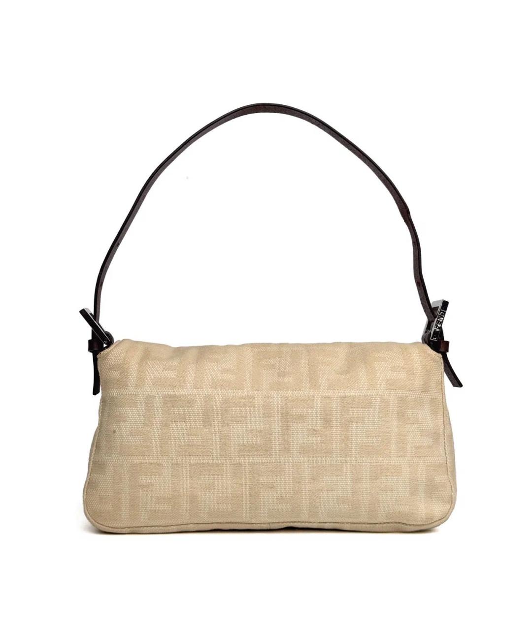 FENDI Бежевая тканевая сумка через плечо, фото 2