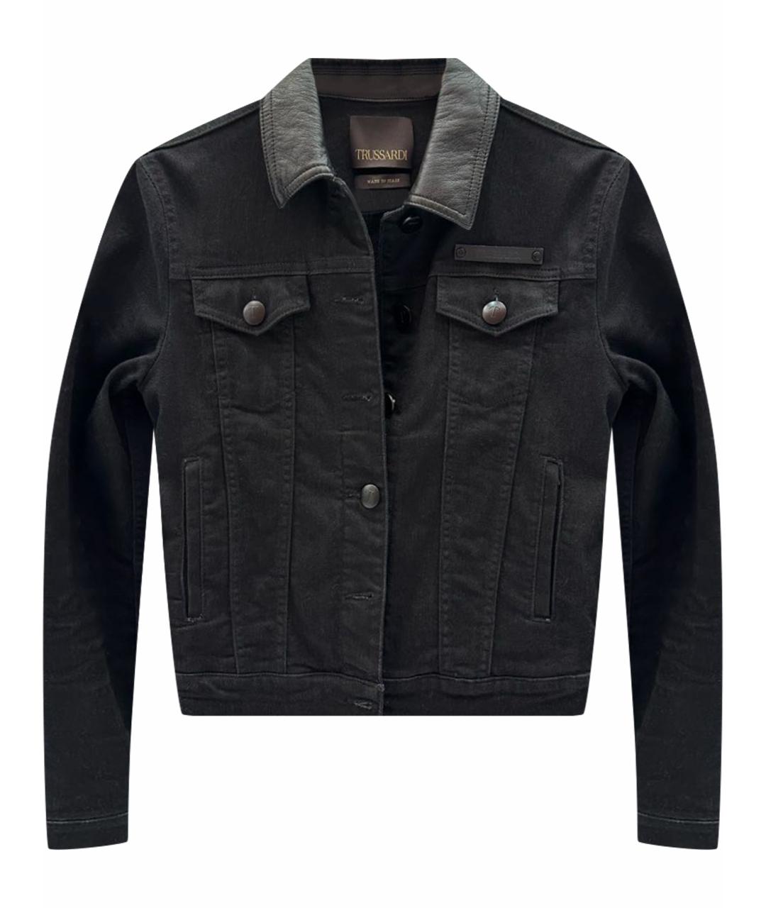 TRUSSARDI Черная деним куртка, фото 1