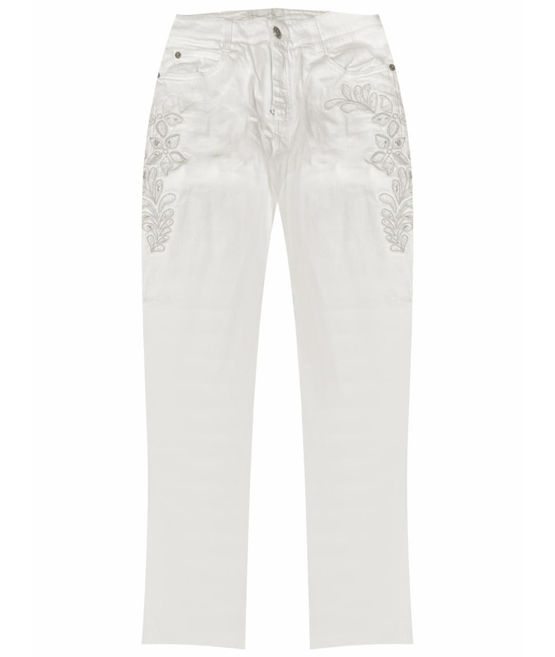 ERMANNO SCERVINO Белые хлопковые прямые джинсы, фото 1
