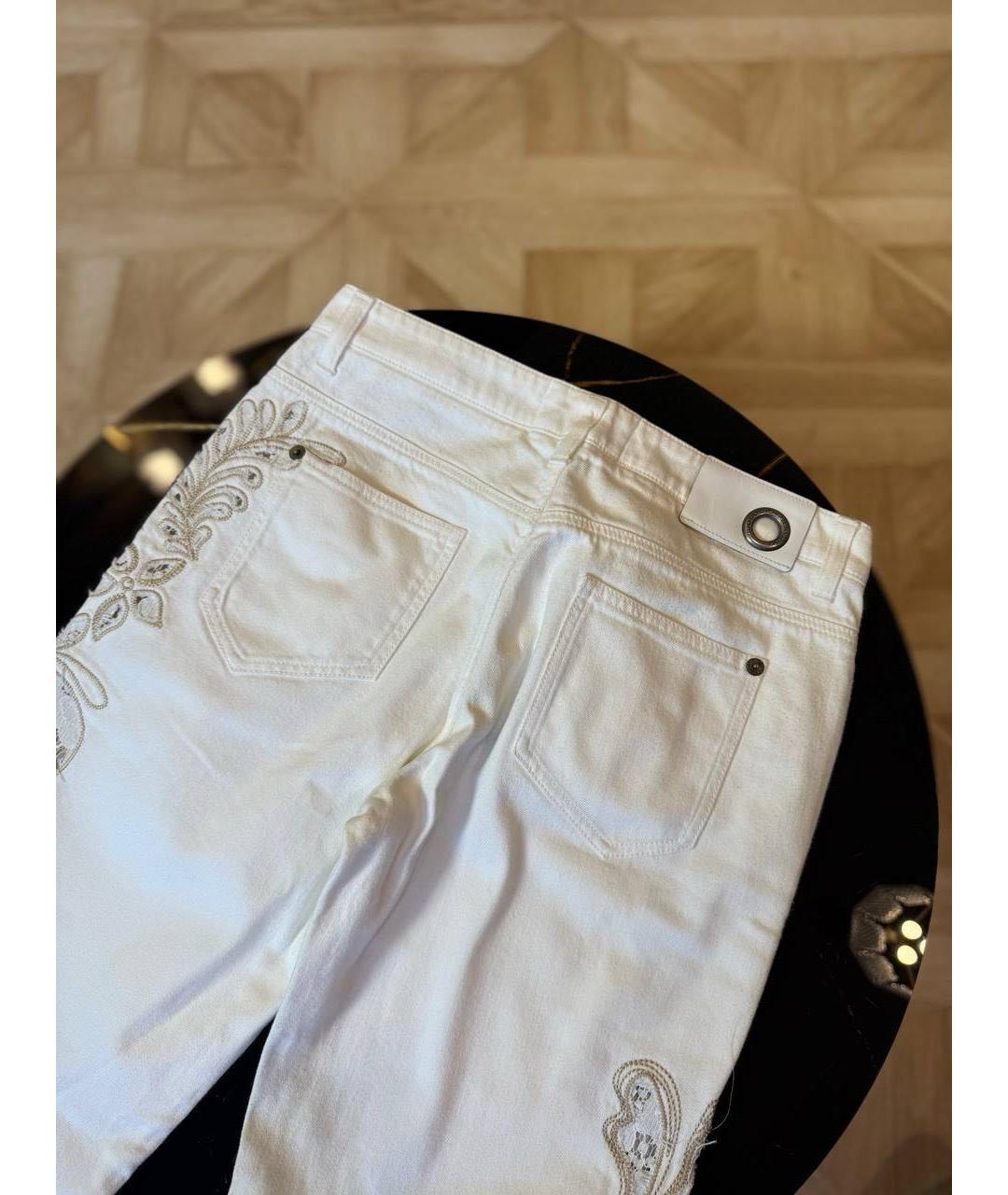 ERMANNO SCERVINO Белые хлопковые прямые джинсы, фото 3