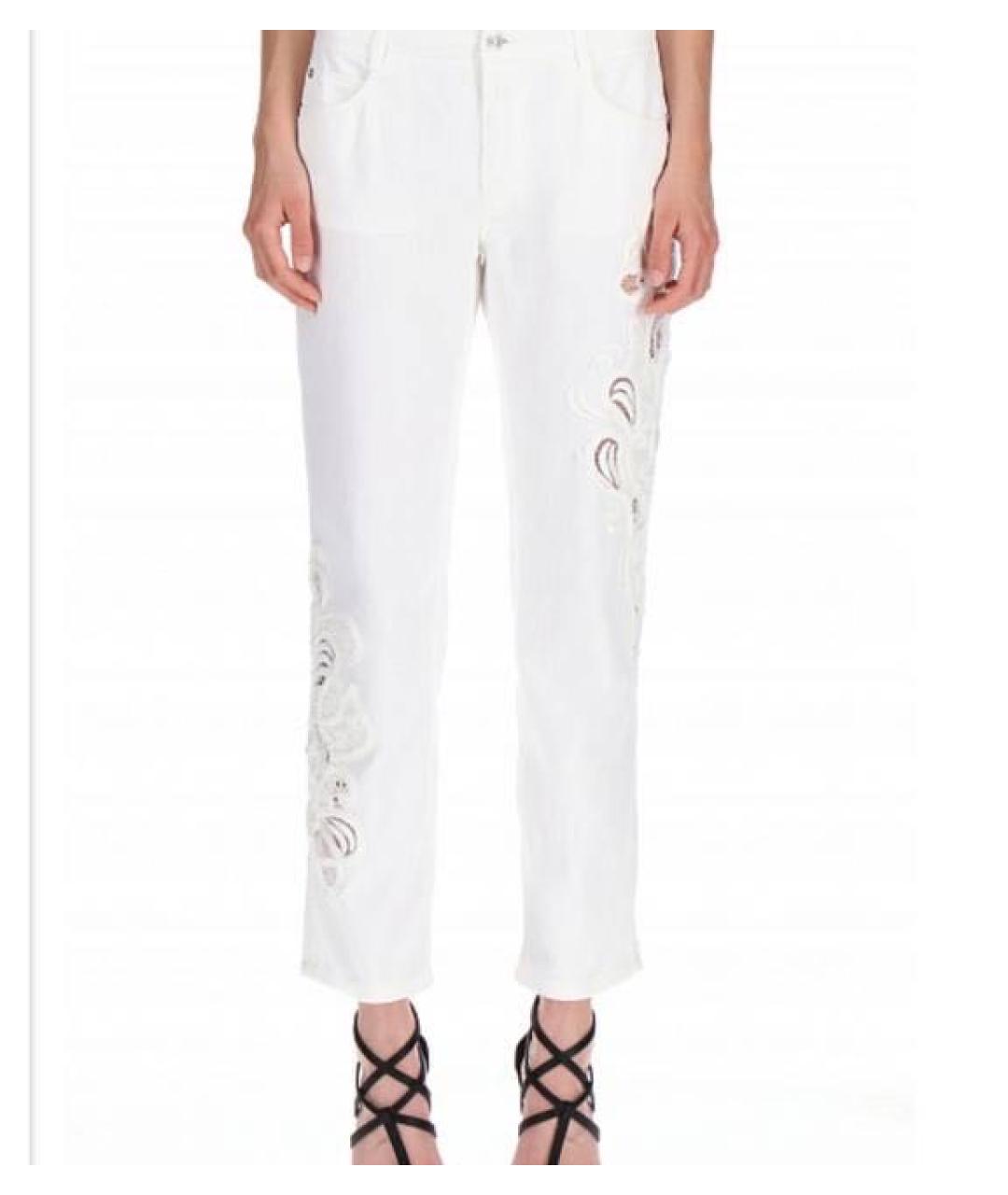 ERMANNO SCERVINO Белые хлопковые прямые джинсы, фото 7