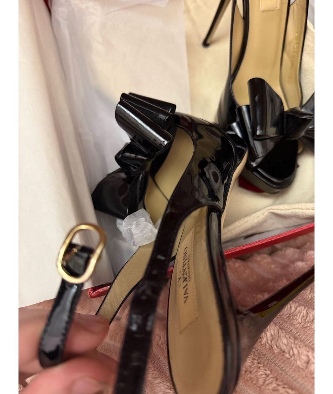 VALENTINO Черные босоножки из лакированной кожи, фото 4