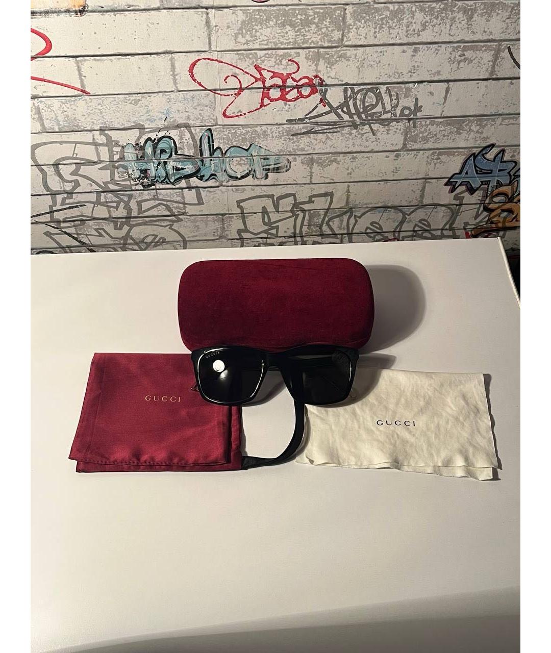 GUCCI Черные пластиковые солнцезащитные очки, фото 4