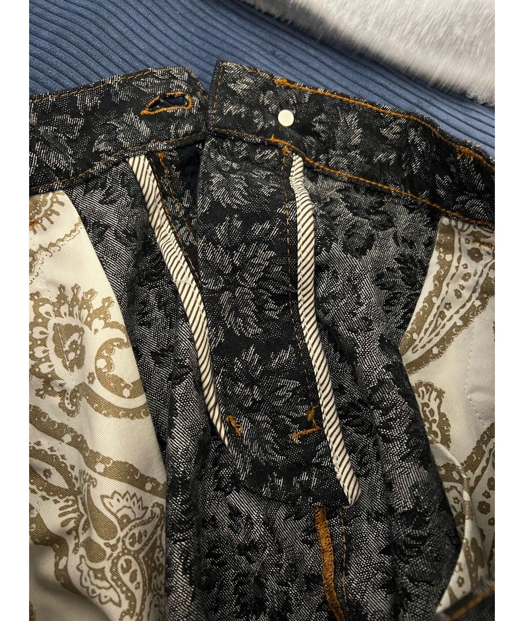 ETRO Антрацитовые хлопковые прямые джинсы, фото 6