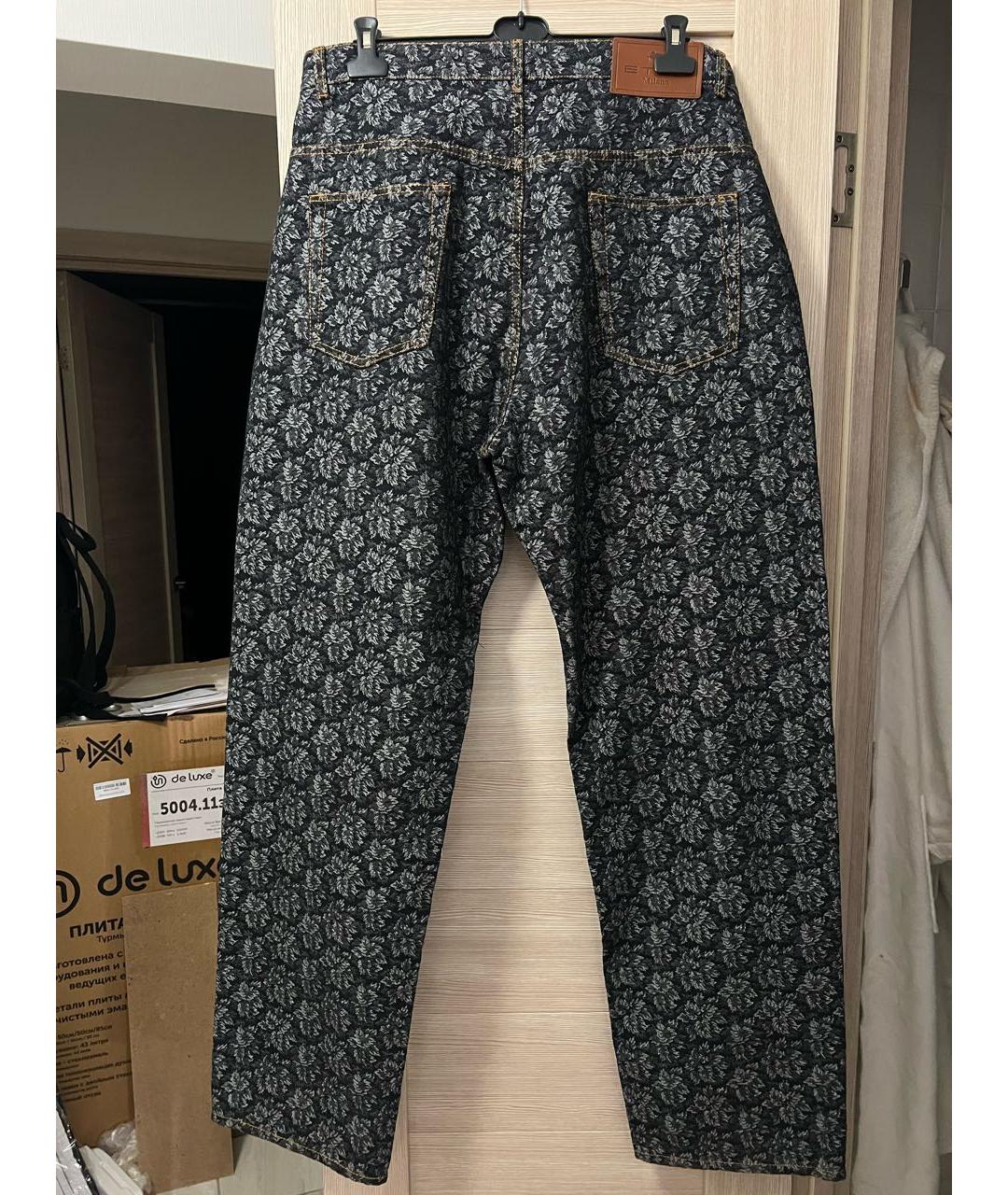 ETRO Антрацитовые хлопковые прямые джинсы, фото 2