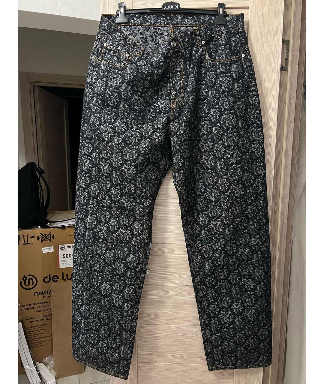 ETRO Антрацитовые хлопковые прямые джинсы, фото 8