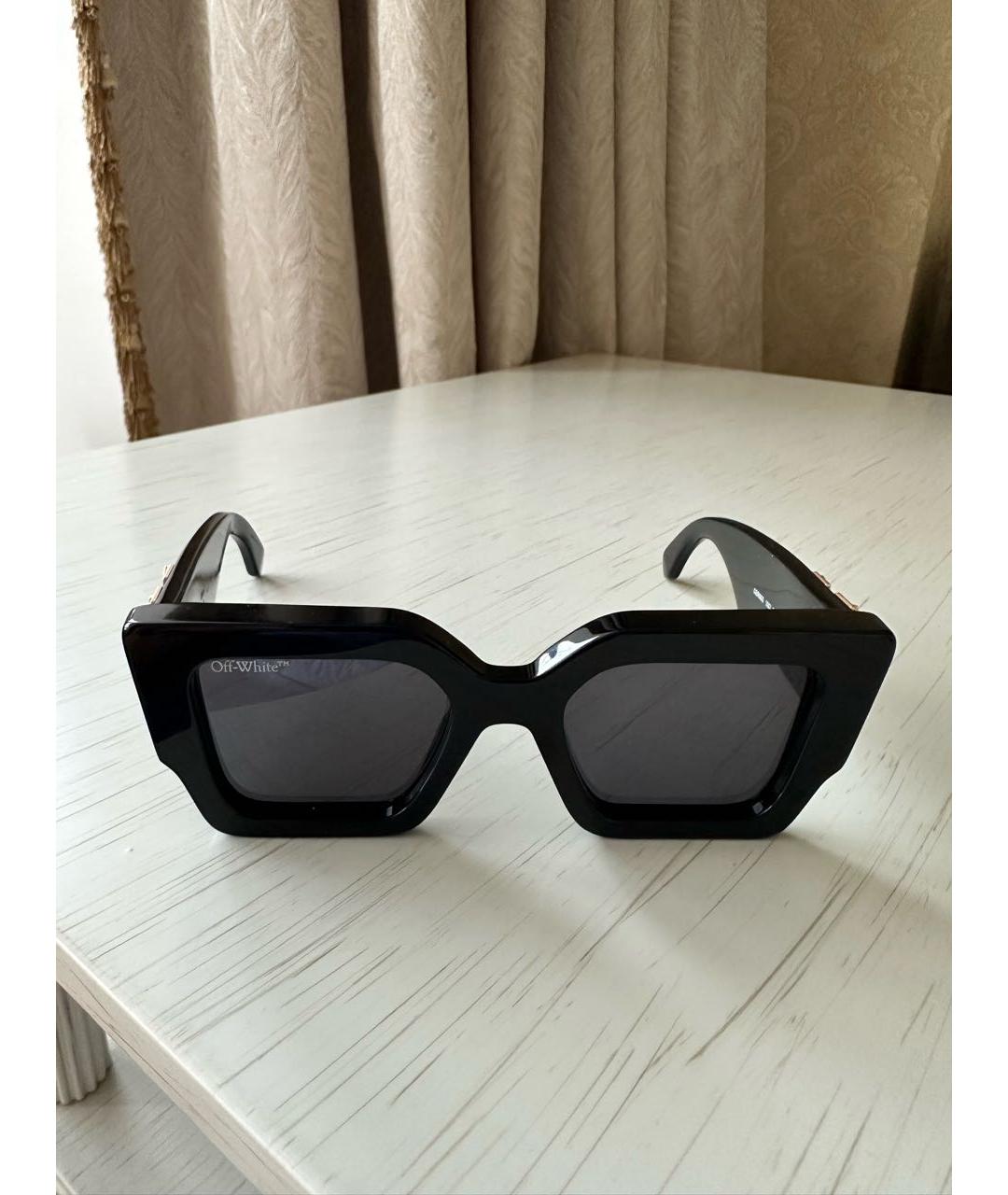OFF-WHITE Черные пластиковые солнцезащитные очки, фото 3