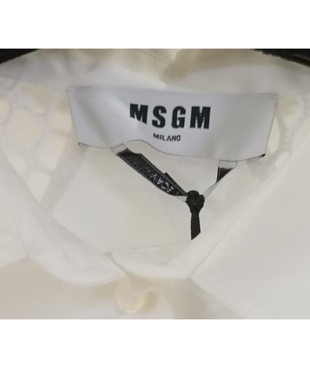 MSGM Белое хлопковое повседневное платье, фото 3