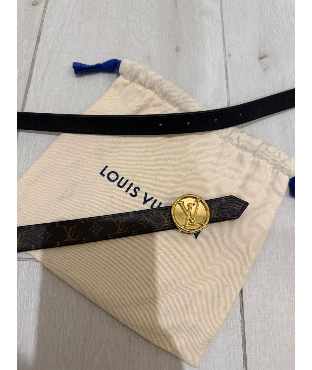 LOUIS VUITTON Коричневый кожаный ремень, фото 2
