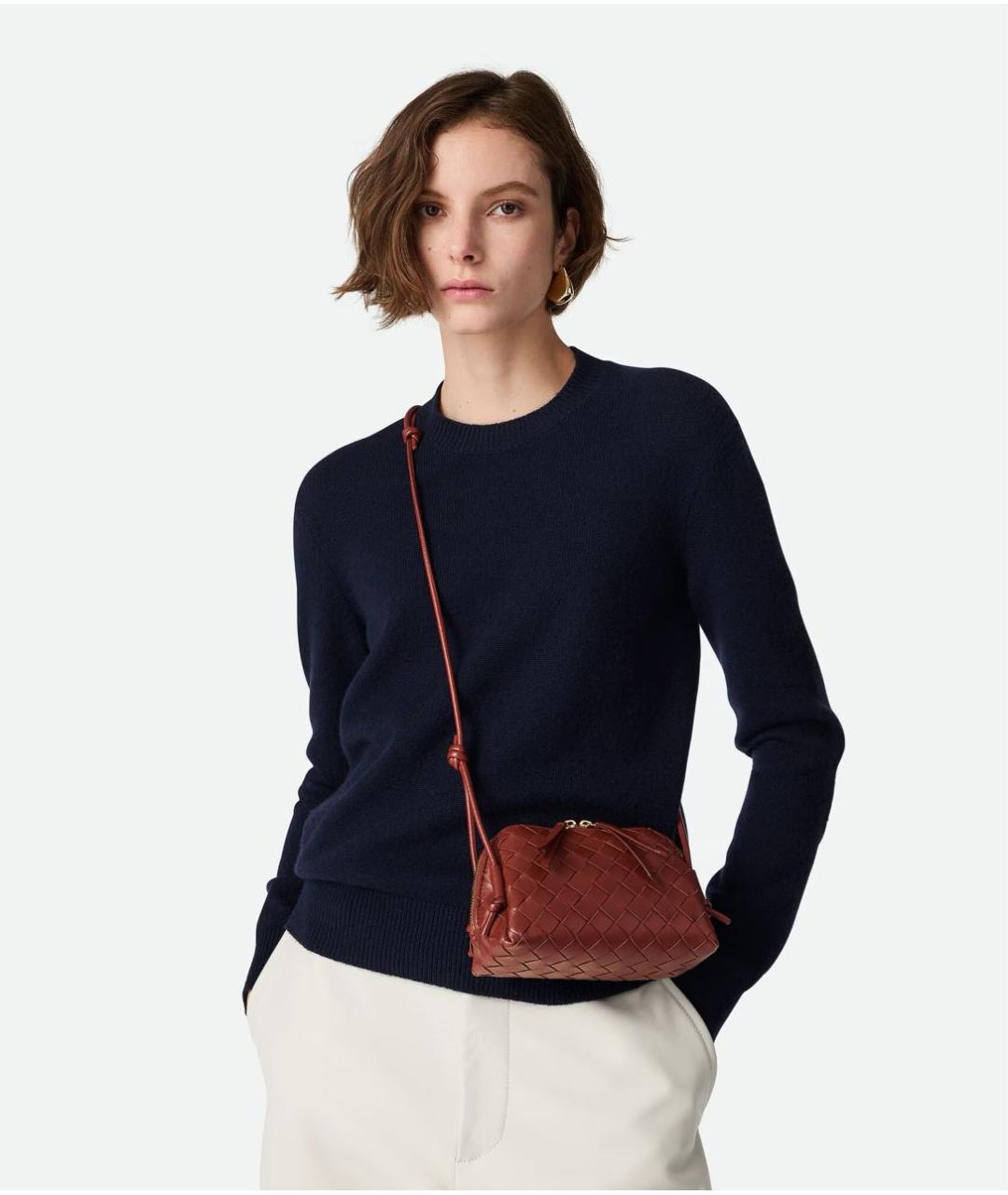 BOTTEGA VENETA Бордовая кожаная сумка через плечо, фото 2