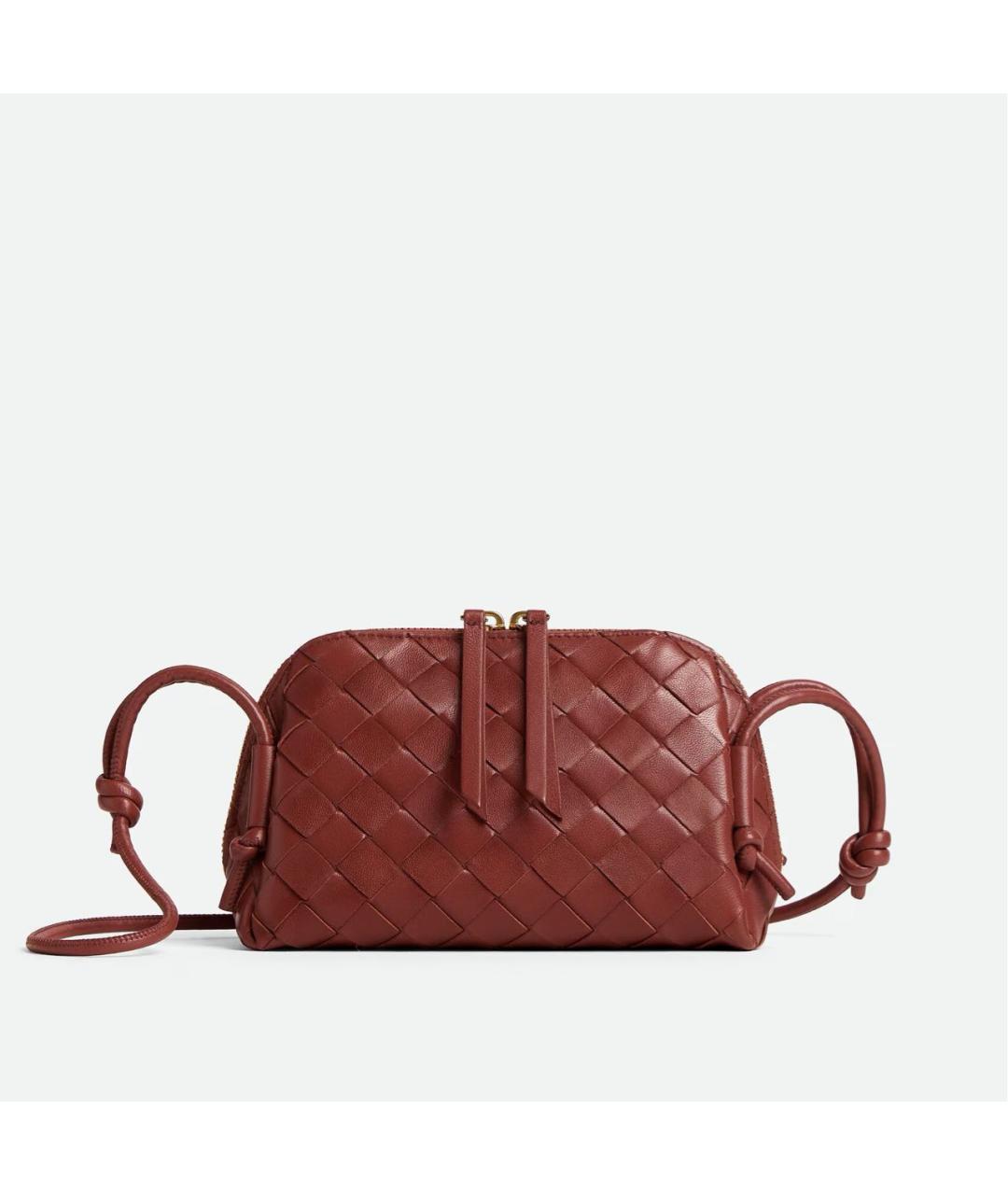 BOTTEGA VENETA Бордовая кожаная сумка через плечо, фото 3