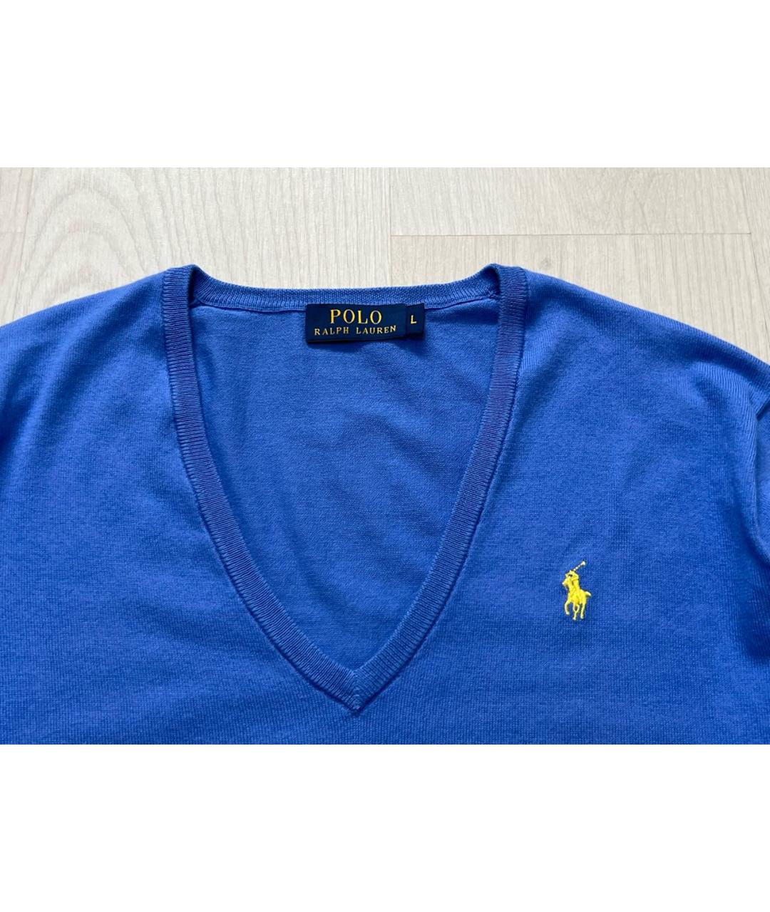 RALPH LAUREN Синий хлопковый джемпер / свитер, фото 4