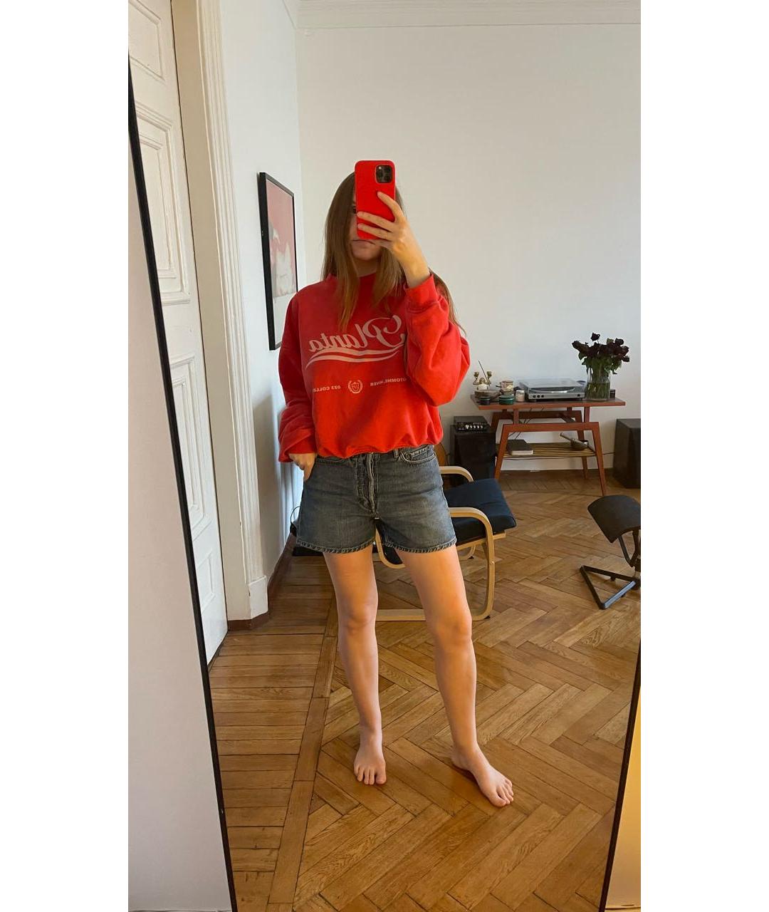 ACNE STUDIOS Синие хлопковые шорты, фото 8