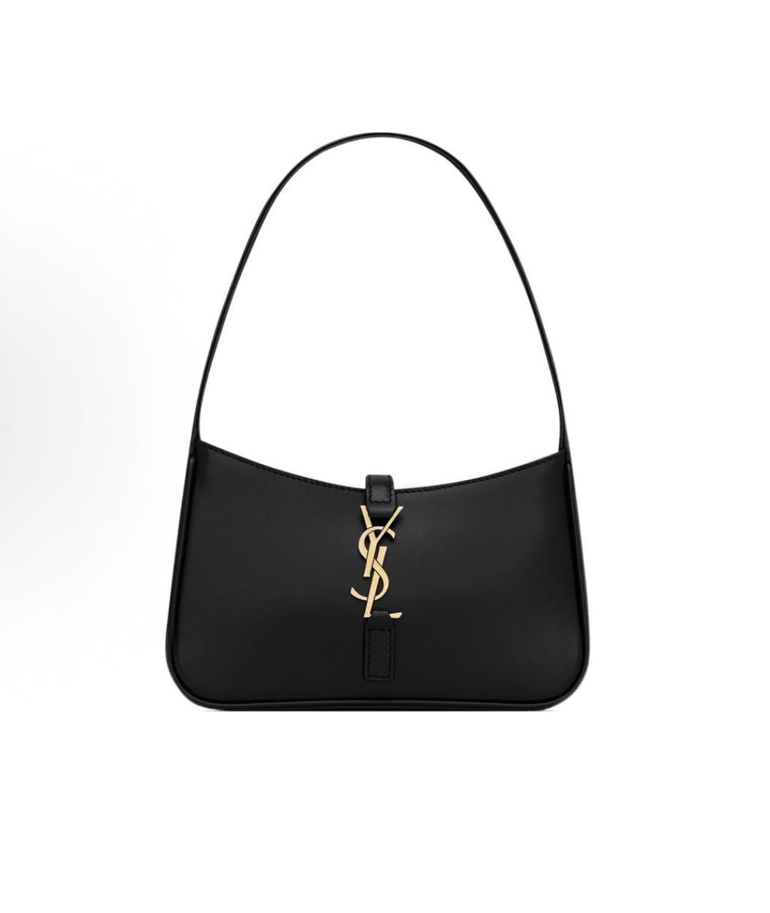 SAINT LAURENT Черная кожаная сумка с короткими ручками, фото 7