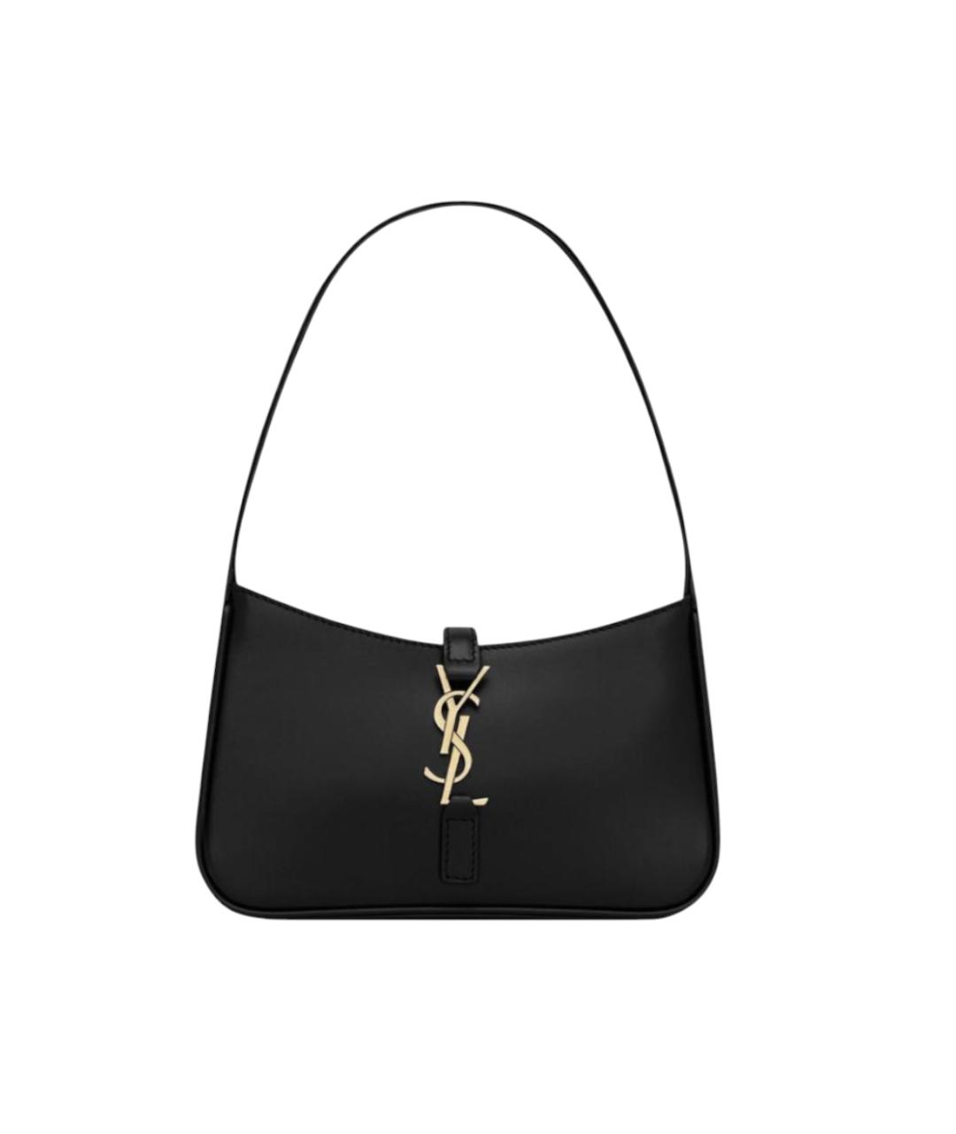 SAINT LAURENT Черная кожаная сумка с короткими ручками, фото 6