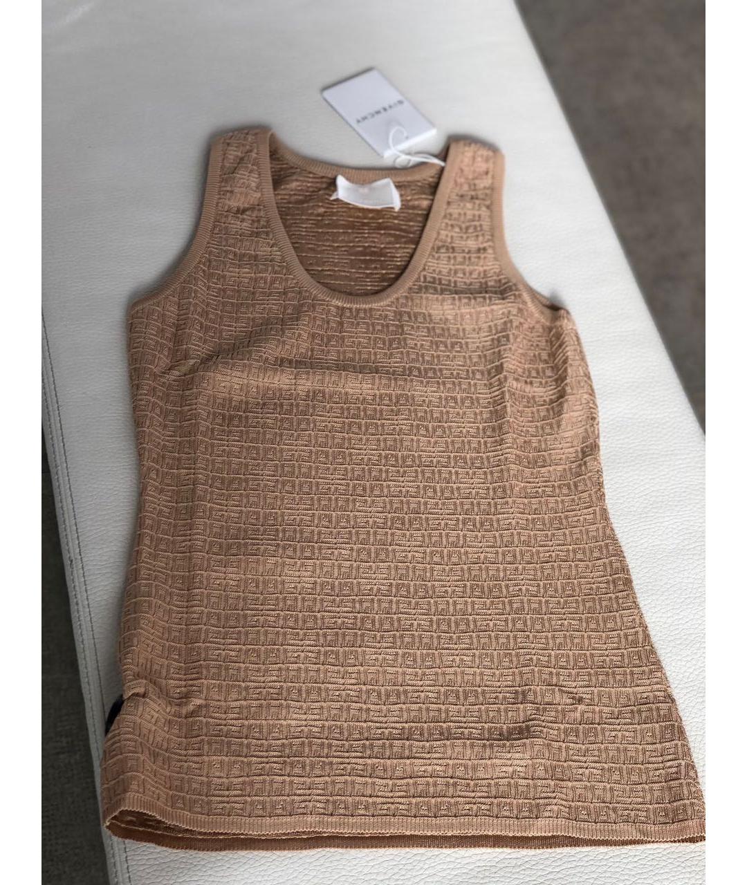 GIVENCHY Бежевая вискозная майка, фото 4