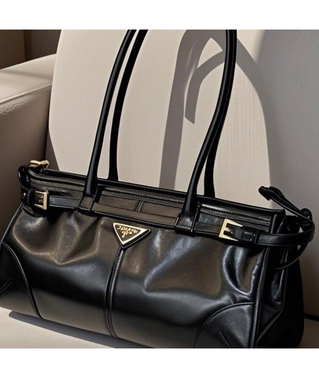 PRADA Черная кожаная сумка с короткими ручками, фото 7