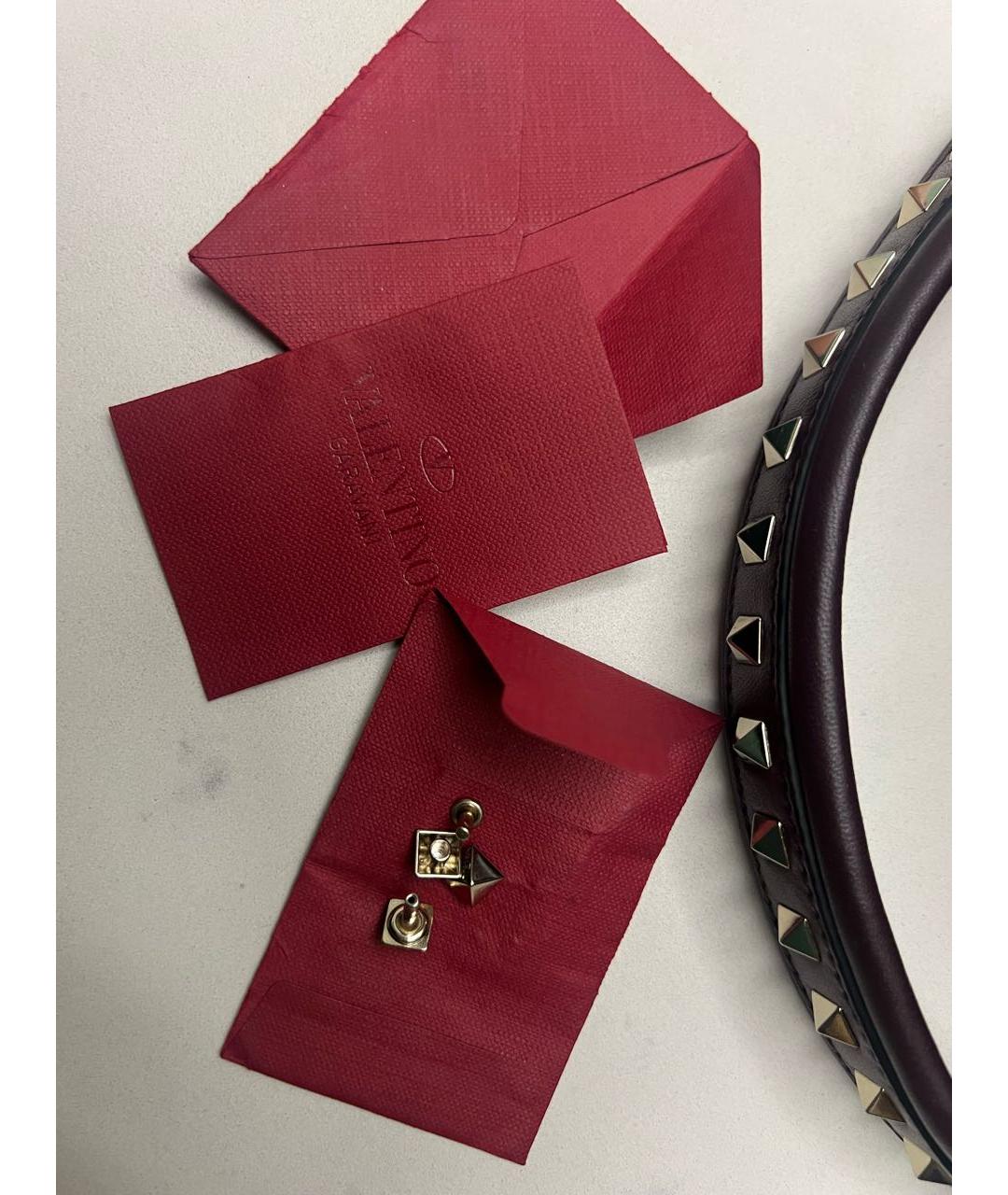 VALENTINO Бордовая кожаная сумка через плечо, фото 5