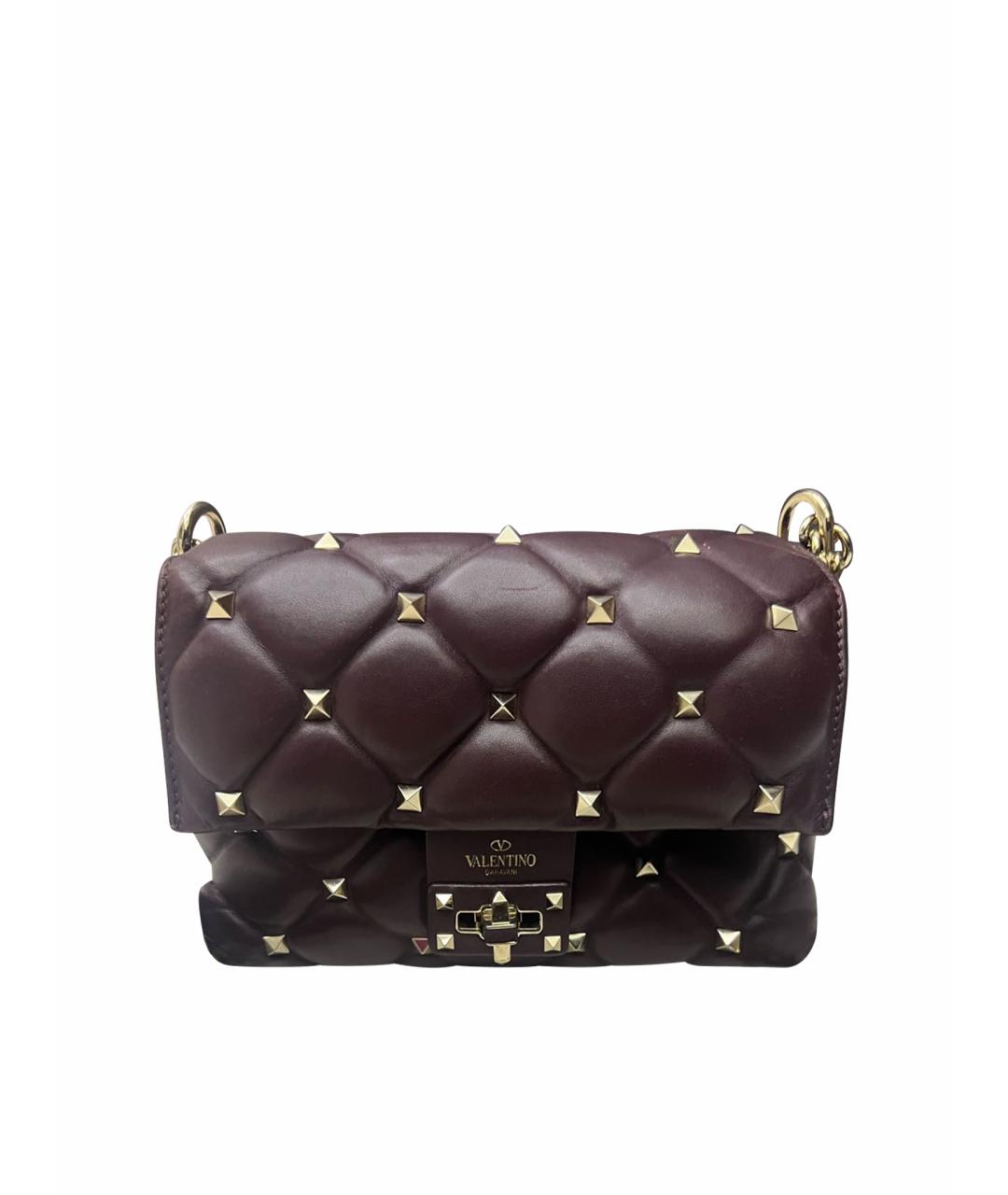 VALENTINO Бордовая кожаная сумка через плечо, фото 1