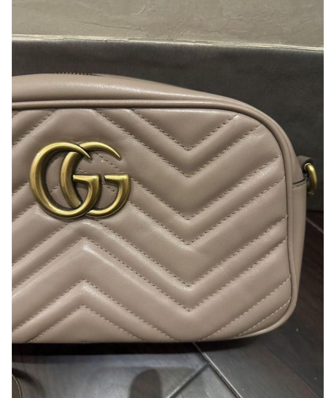 GUCCI Бежевая кожаная сумка через плечо, фото 3