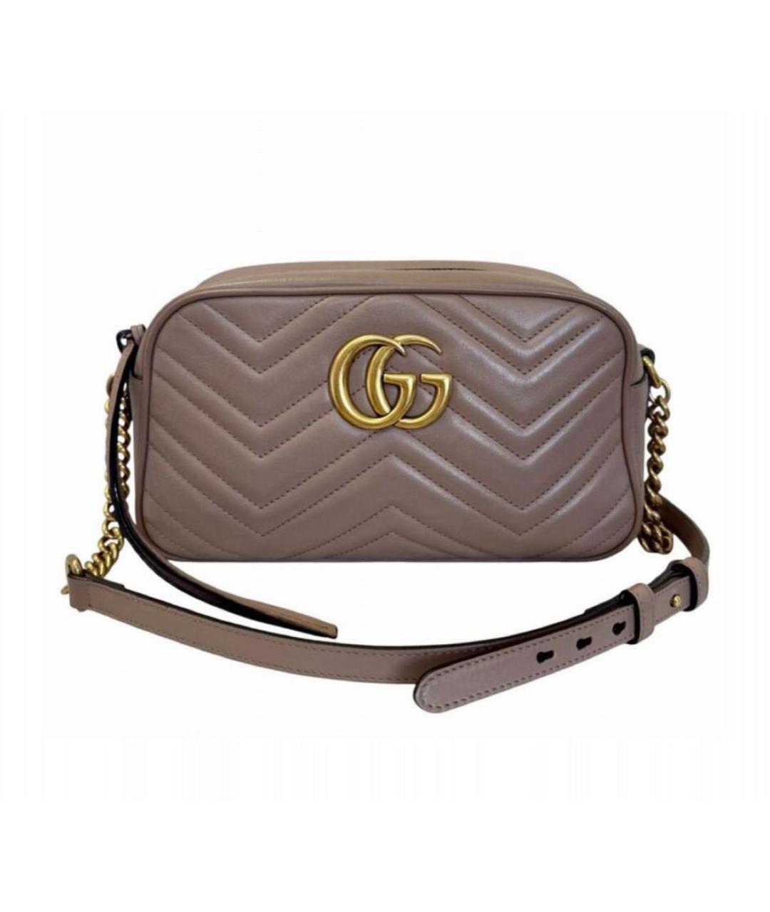 GUCCI Бежевая кожаная сумка через плечо, фото 1