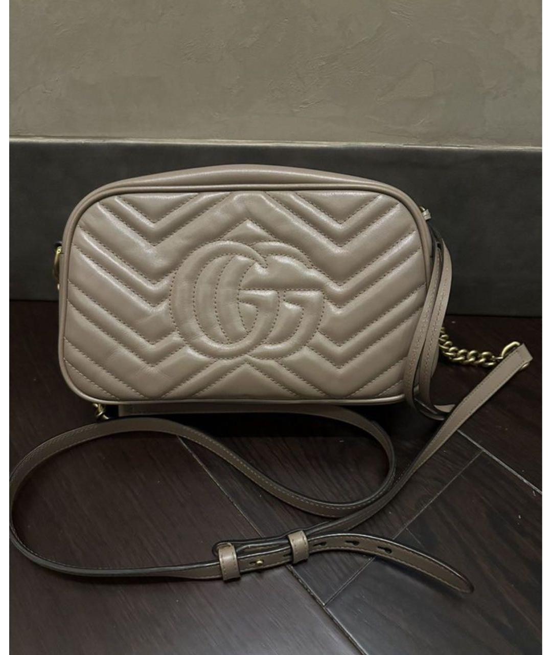 GUCCI Бежевая кожаная сумка через плечо, фото 4