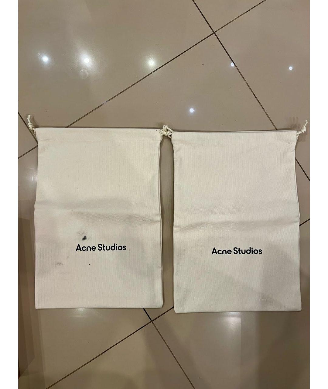 ACNE STUDIOS Черные кожаные низкие кроссовки / кеды, фото 6