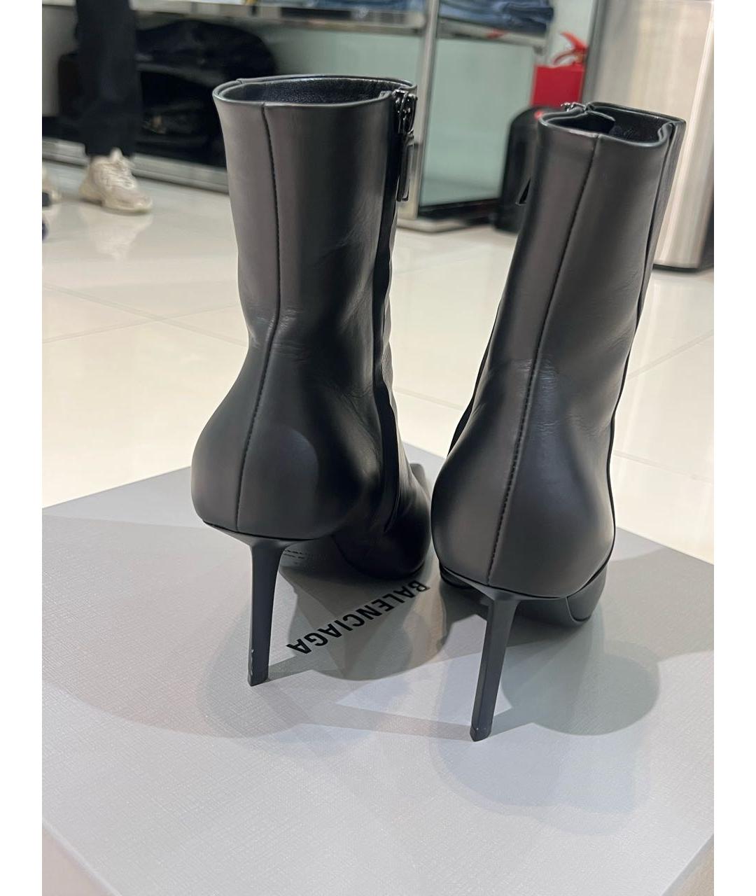 BALENCIAGA Черные кожаные ботильоны, фото 4