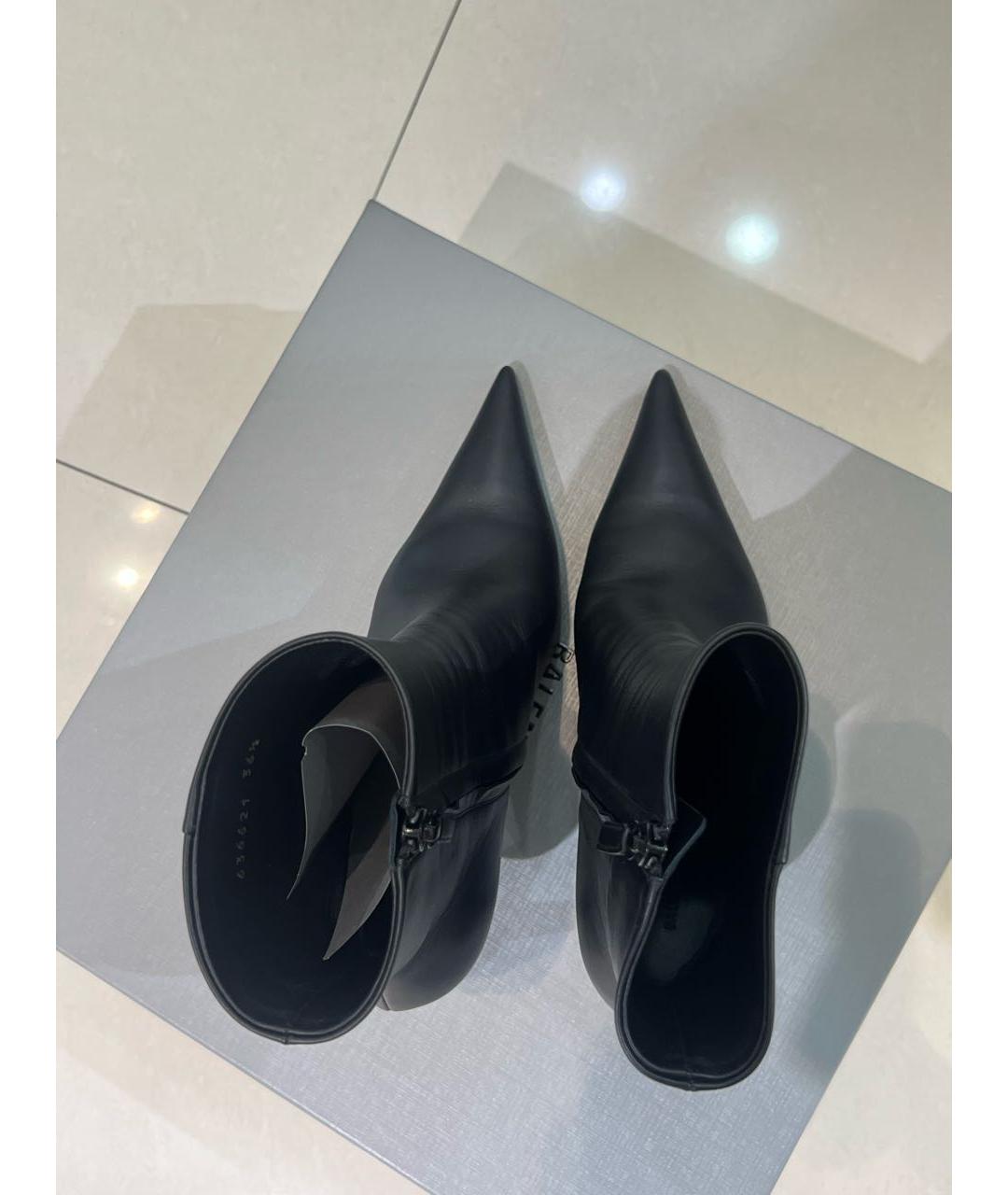 BALENCIAGA Черные кожаные ботильоны, фото 3