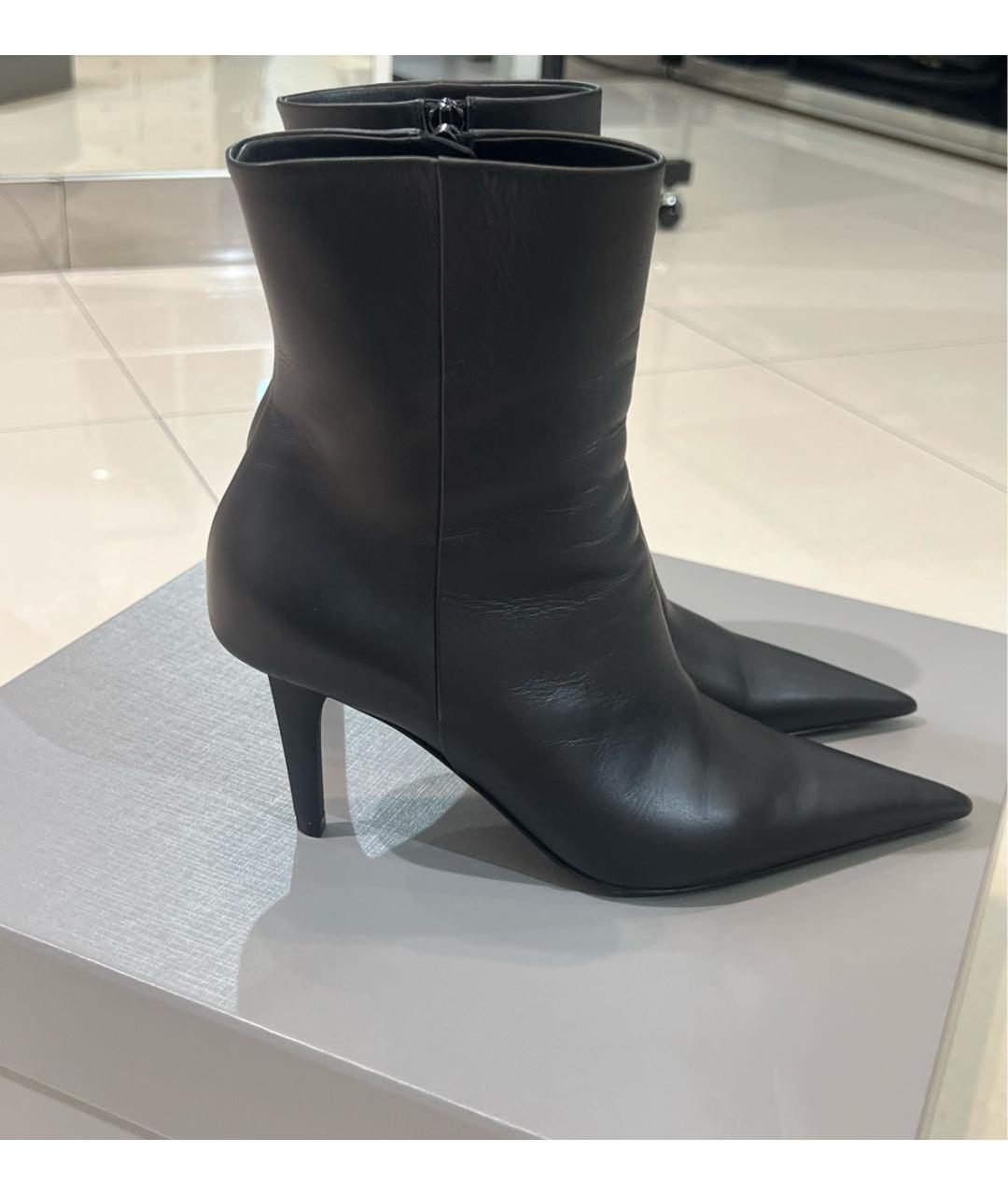 BALENCIAGA Черные кожаные ботильоны, фото 5