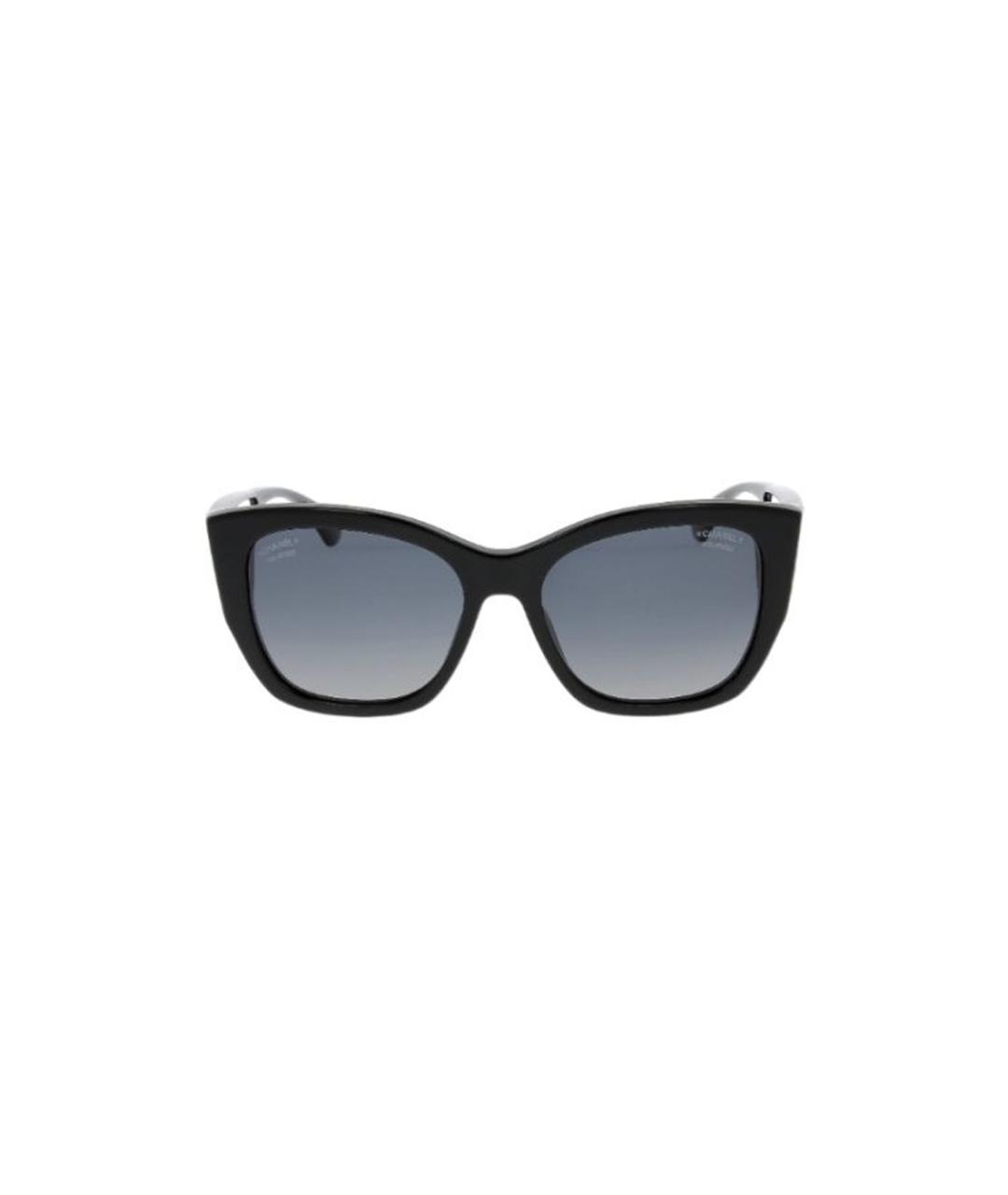 CHANEL Черные пластиковые солнцезащитные очки, фото 3