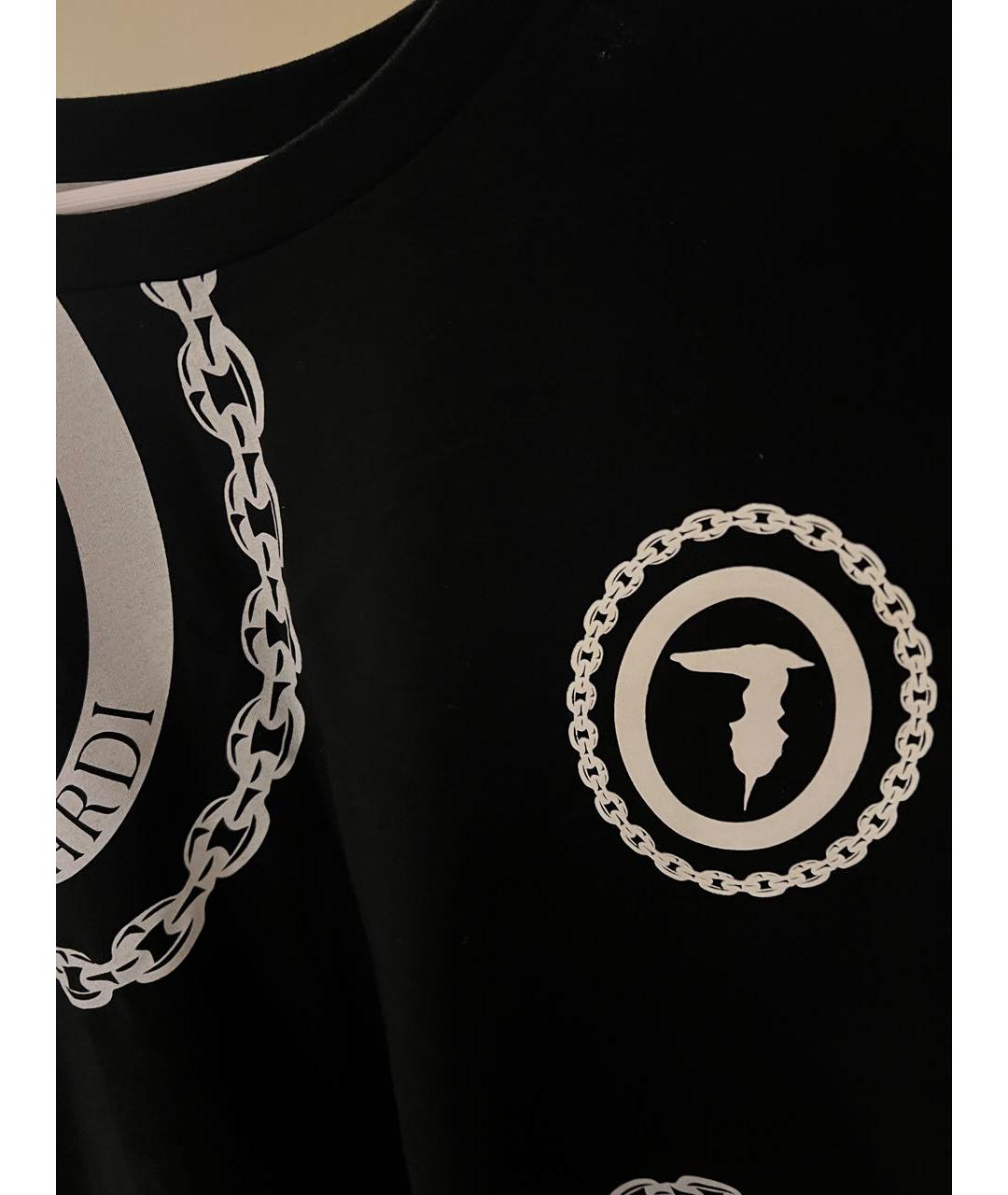 TRUSSARDI Черная хлопковая футболка, фото 4