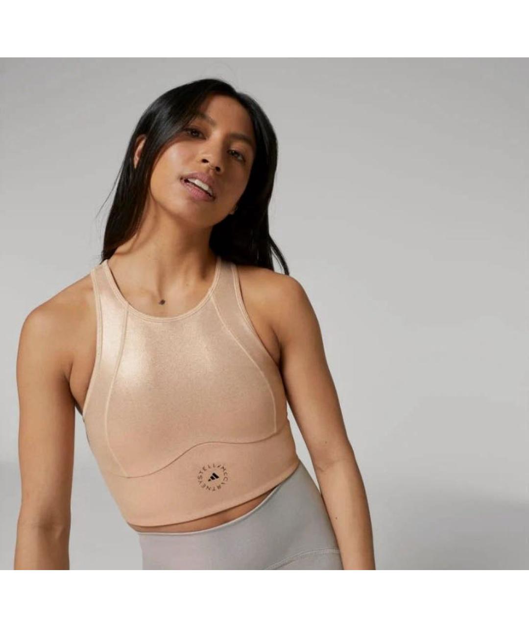 ADIDAS BY STELLA MCCARTNEY Бежевая полиэстеровая футболка, фото 2