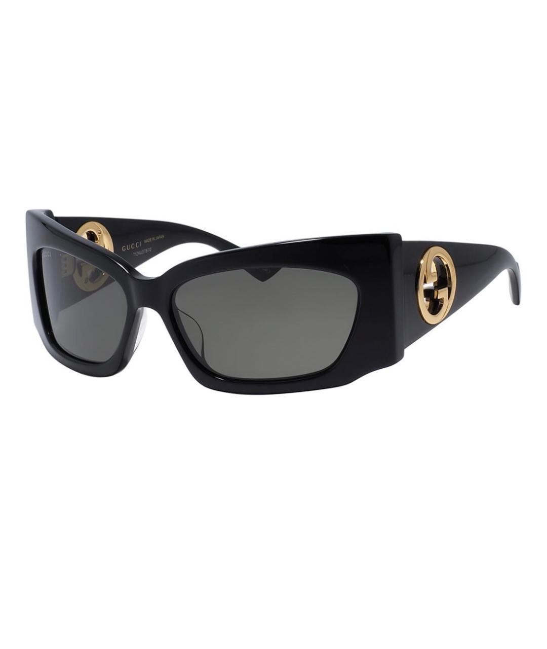 GUCCI Антрацитовые пластиковые солнцезащитные очки, фото 2