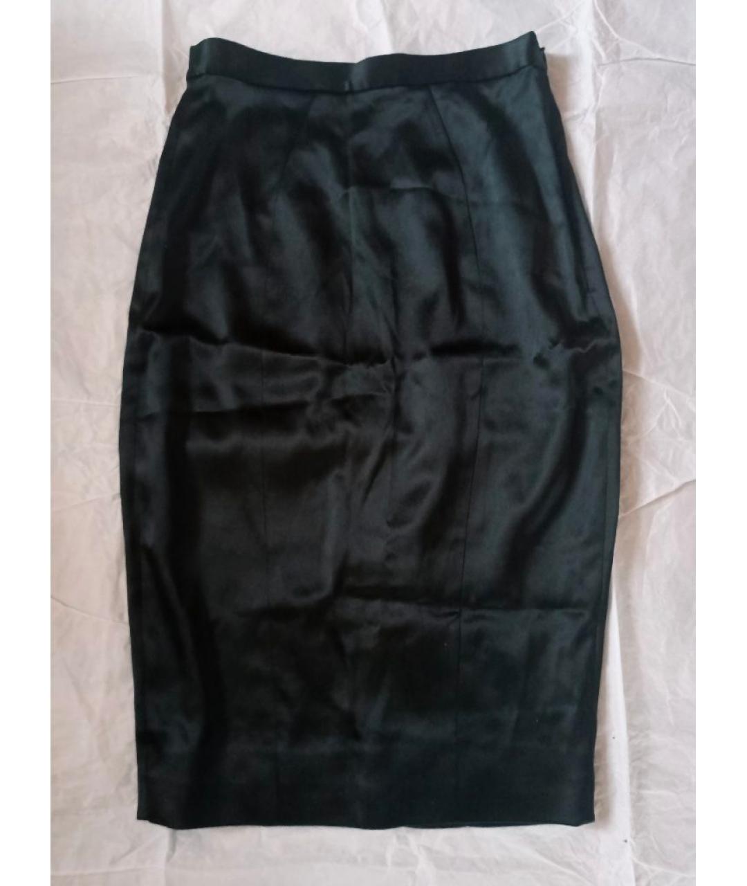 AGENT PROVOCATEUR Черная шелковая юбка миди, фото 2