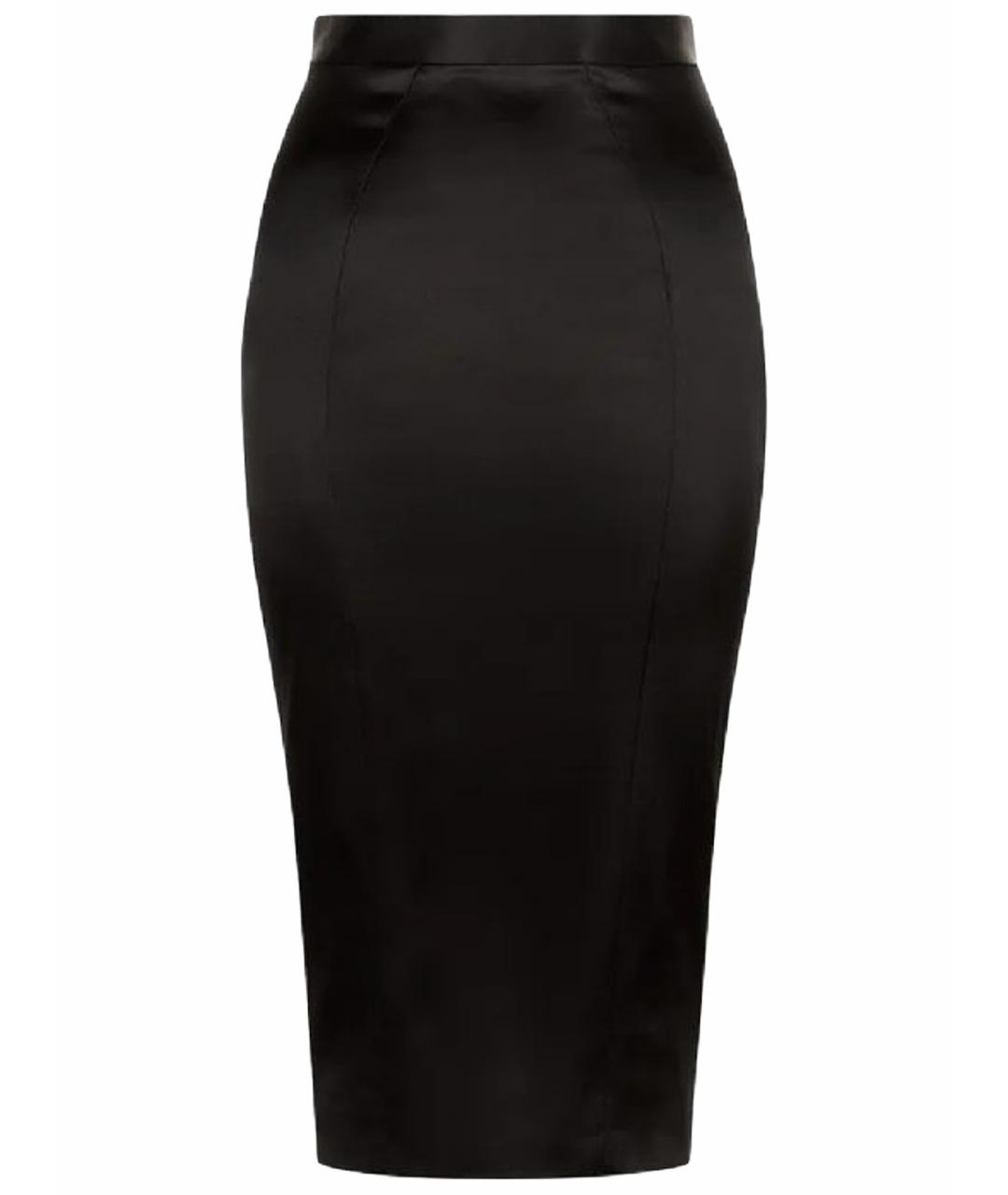 AGENT PROVOCATEUR Черная шелковая юбка миди, фото 1