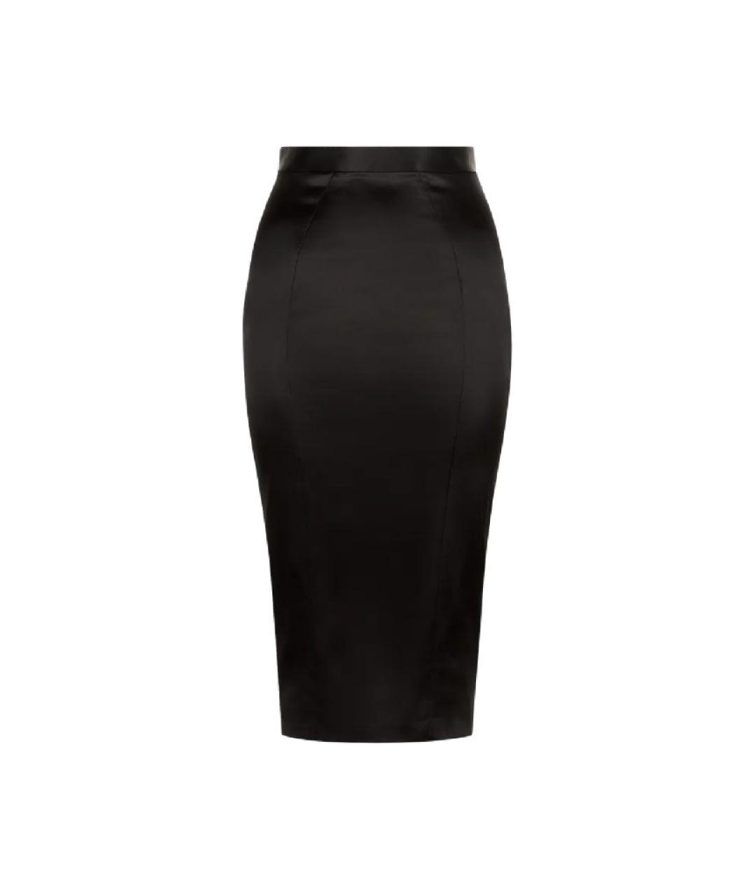 AGENT PROVOCATEUR Черная шелковая юбка миди, фото 9