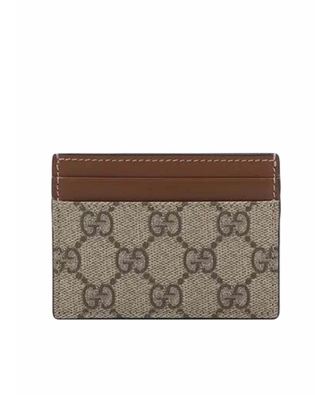 GUCCI Коричневый кожаный кардхолдер, фото 1