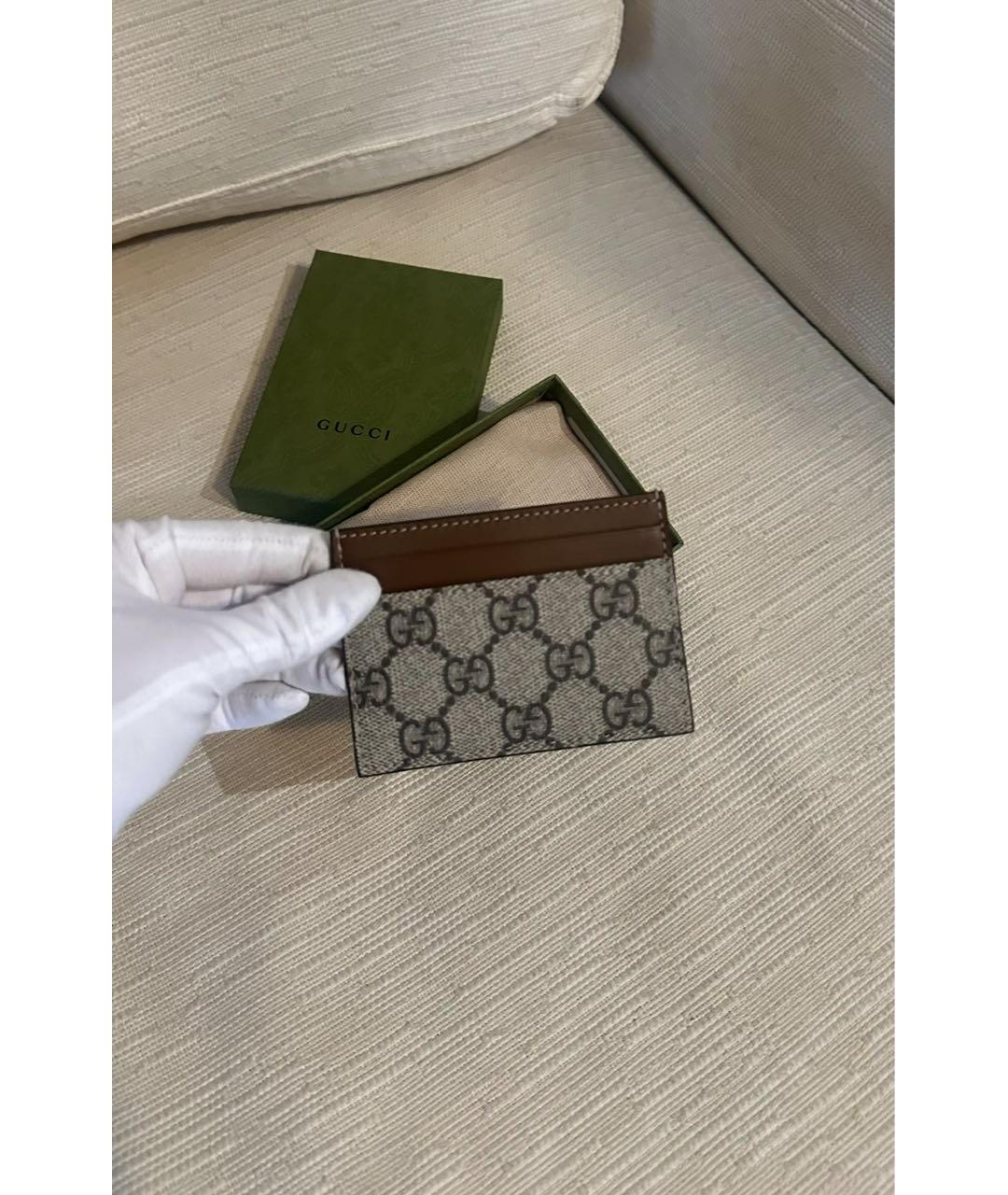 GUCCI Коричневый кожаный кардхолдер, фото 3